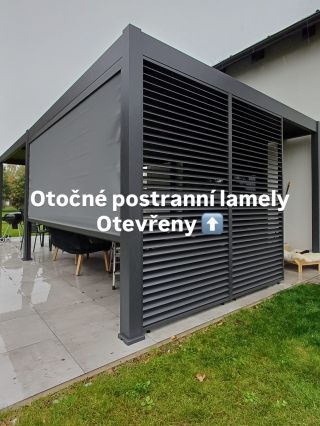 Dnes nám počasí nepřálo, ale DL bioklimatická pergola 8x4m, včetně zástěn a stahovací rolety je kompletně namontovaná a...